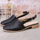 Large Size Comfy Braided Pointed Toe Buckle Backless Flats for Women