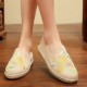 Women Handmade Embroidery Straw Comfy Lightweight Casual Flat Loafers