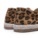 Women Leopard Printing Comfy Lightweight Casual Slip On Espadrille Flats