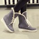 Plus Size Women Casual Warm Slip Resistant Lace Up Thick Sole Snow Boots