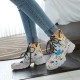 Women Casual Graffiti Stytish Lace Up Thick Bottom Short-Calf Combat Boots