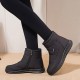 Women Warm Lined Pull On Plus Velvet Ankle Snow Boots