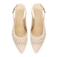 Women Hollow Out Pointed Toe Slingback Elegant Office Pumps