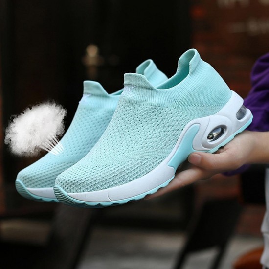 Women Light Mesh Walking Casual Comfy Slip On Sneakers