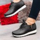 Large Size Women Lace-up Solid Color Casual Sneakers