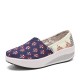 Dots Tree Printed Pattern Comfortable Canvas Rocker Sole Walking Shoes For Women